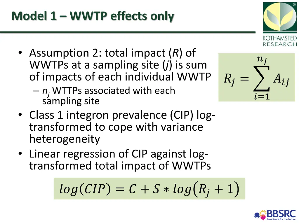 model 1 wwtp effects only 1