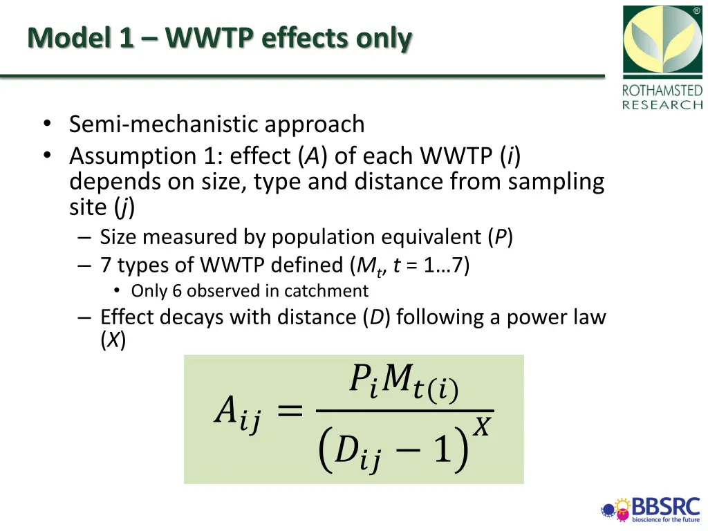 model 1 wwtp effects only