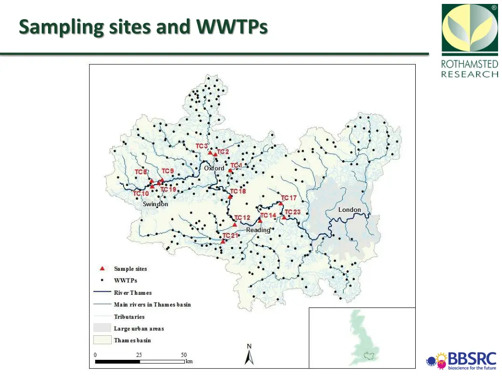 sampling sites and wwtps