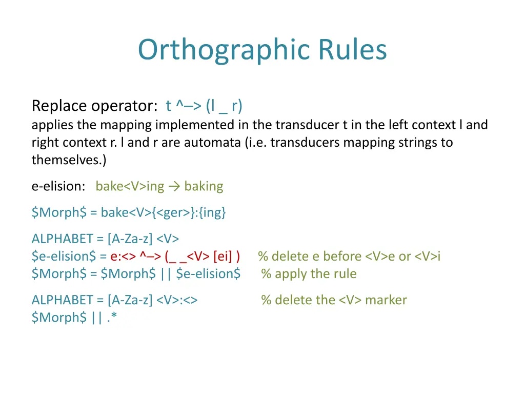 orthographic rules
