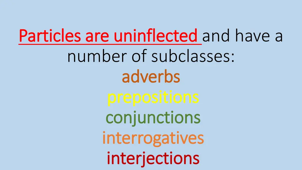 particles are uninflected particles