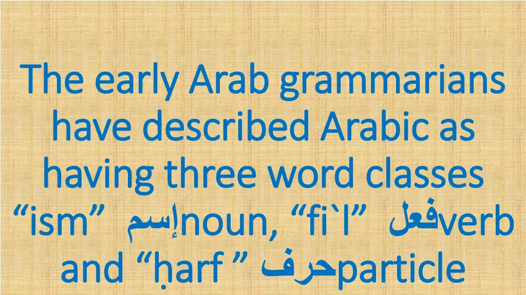 the early arab grammarians the early arab