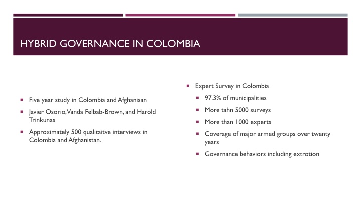 hybrid governance in colombia