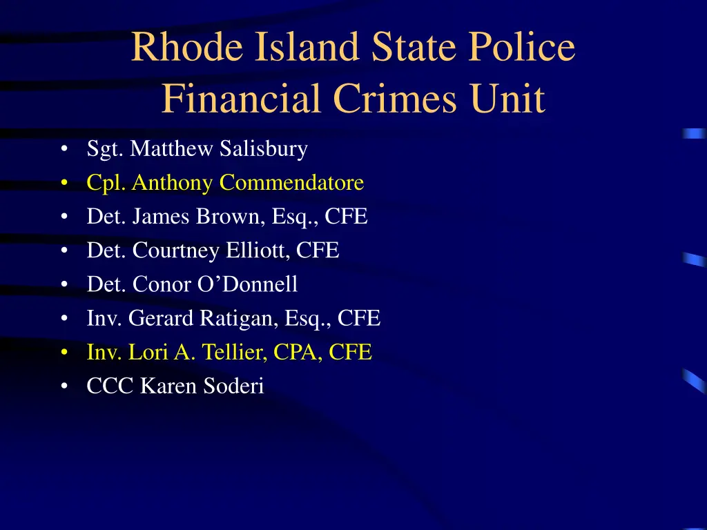 rhode island state police financial crimes unit