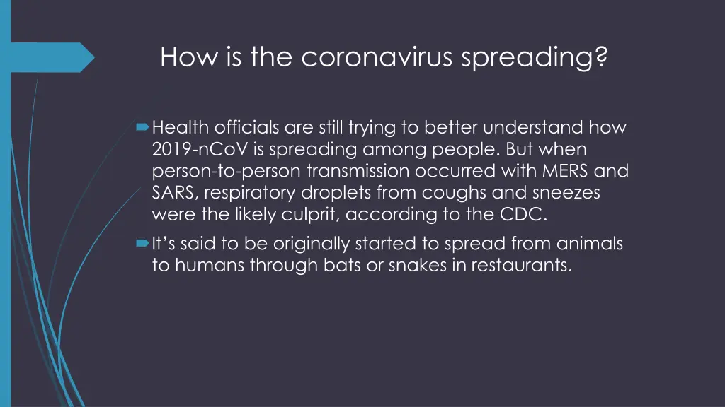 how is the coronavirus spreading