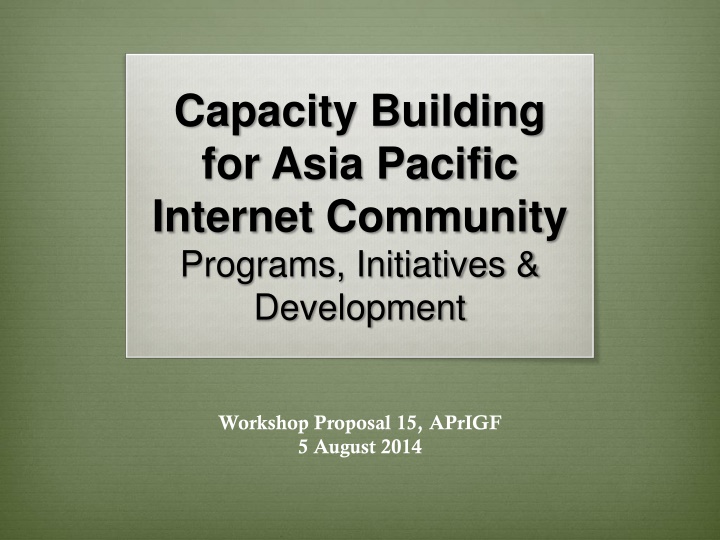 capacity building for asia pacific internet