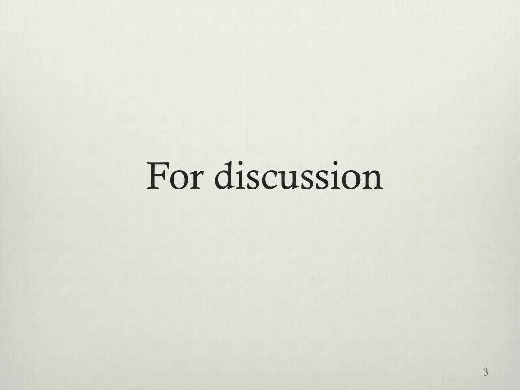 for discussion