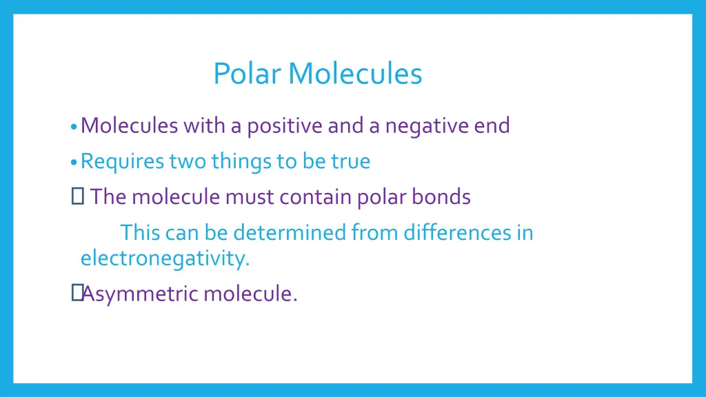 polar molecules