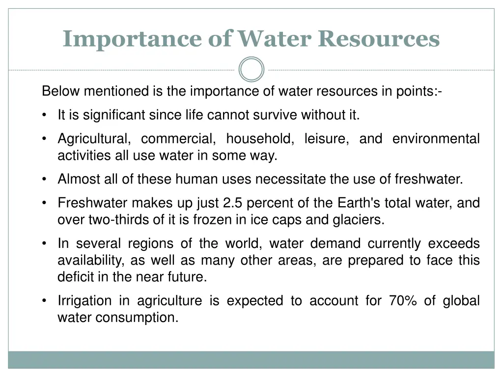 importance of water resources