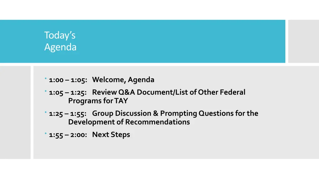 today s agenda