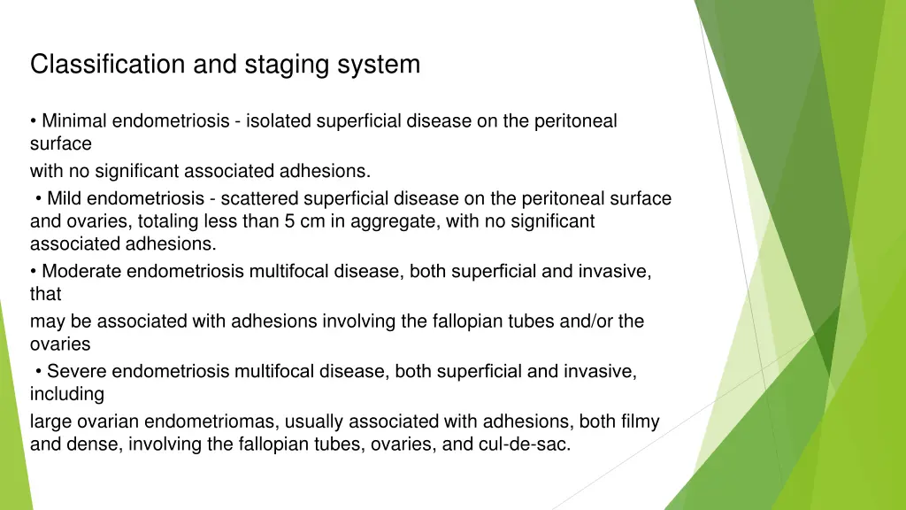 classification and staging system
