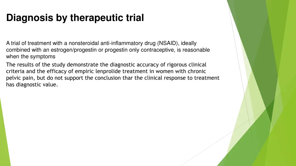 diagnosis by therapeutic trial