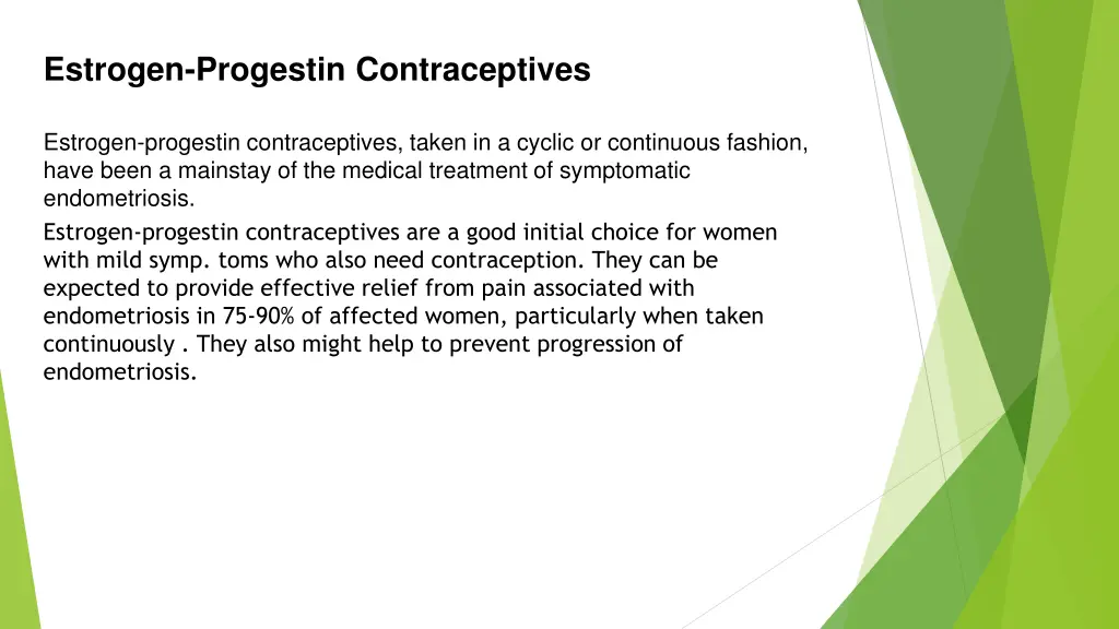 estrogen progestin contraceptives