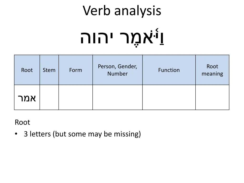 verb analysis 1