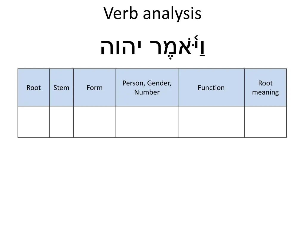 verb analysis