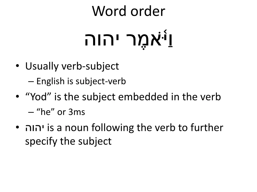 word order