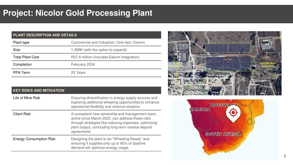 project nicolor gold processing plant