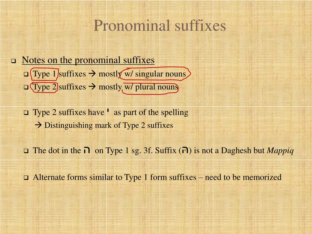 pronominal suffixes 3