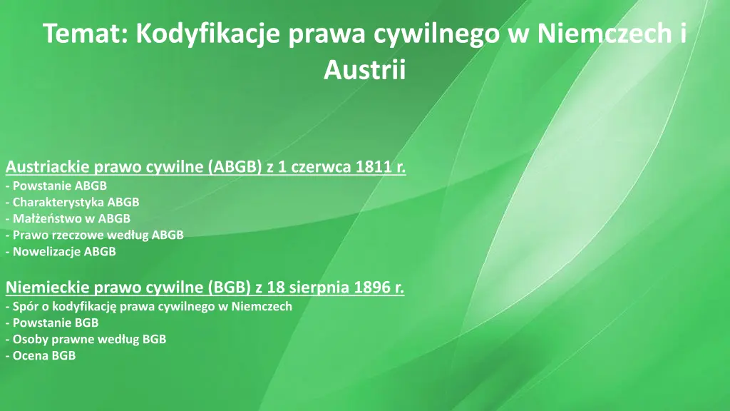 temat kodyfikacje prawa cywilnego w niemczech