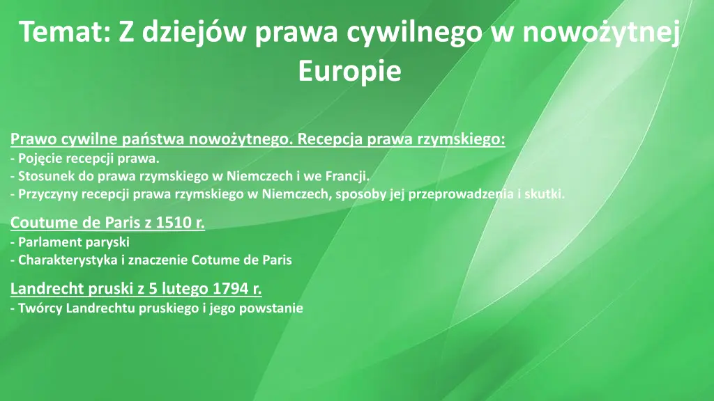 temat z dziej w prawa cywilnego w nowo ytnej
