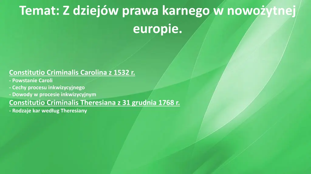 temat z dziej w prawa karnego w nowo ytnej europie