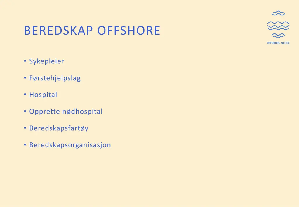 beredskap offshore