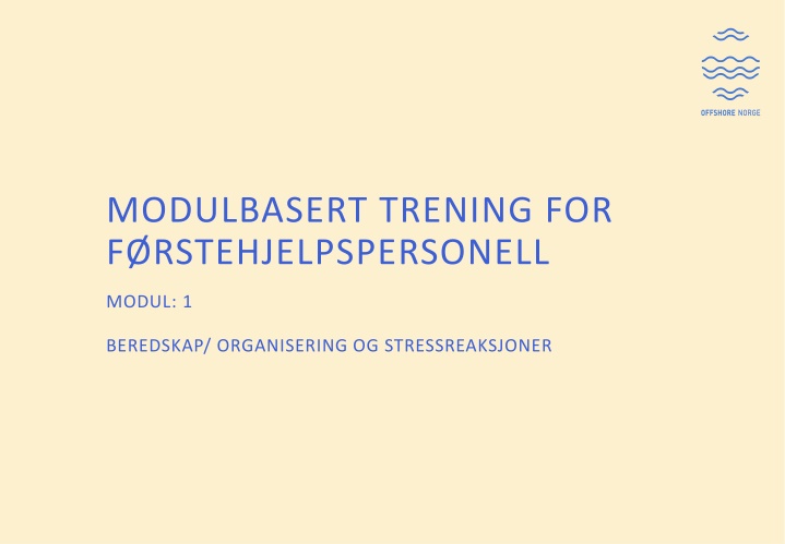 modulbasert trening for f rstehjelpspersonell