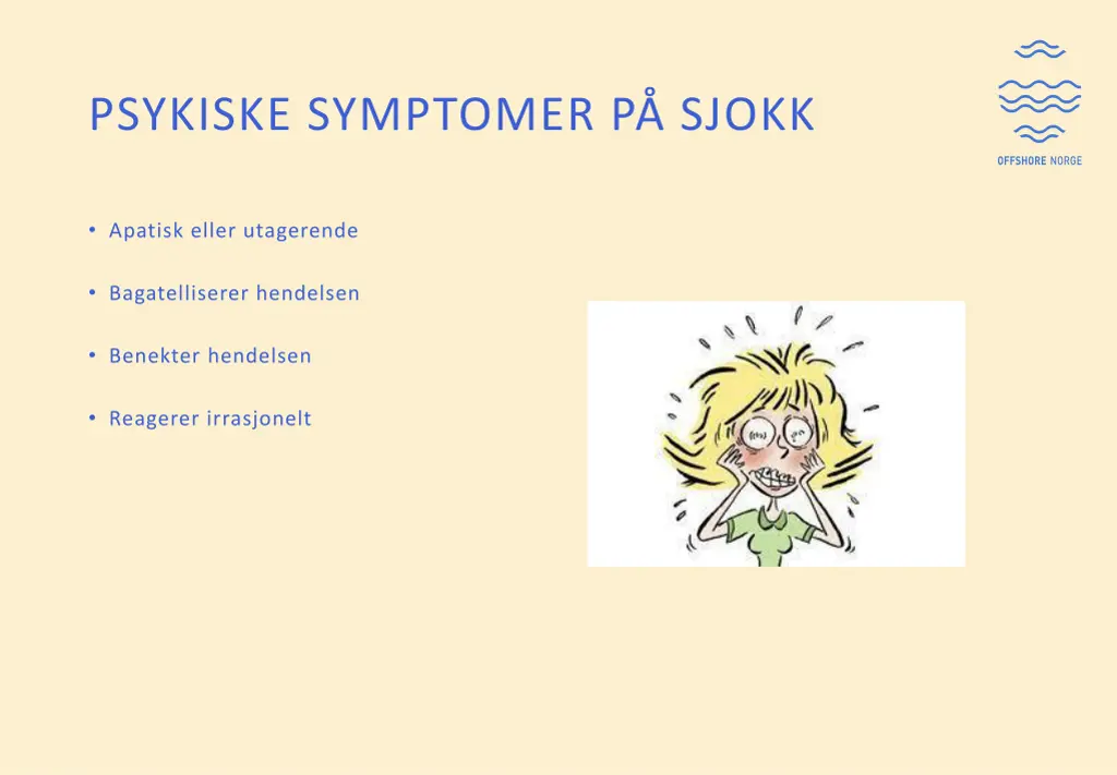 psykiske symptomer p sjokk
