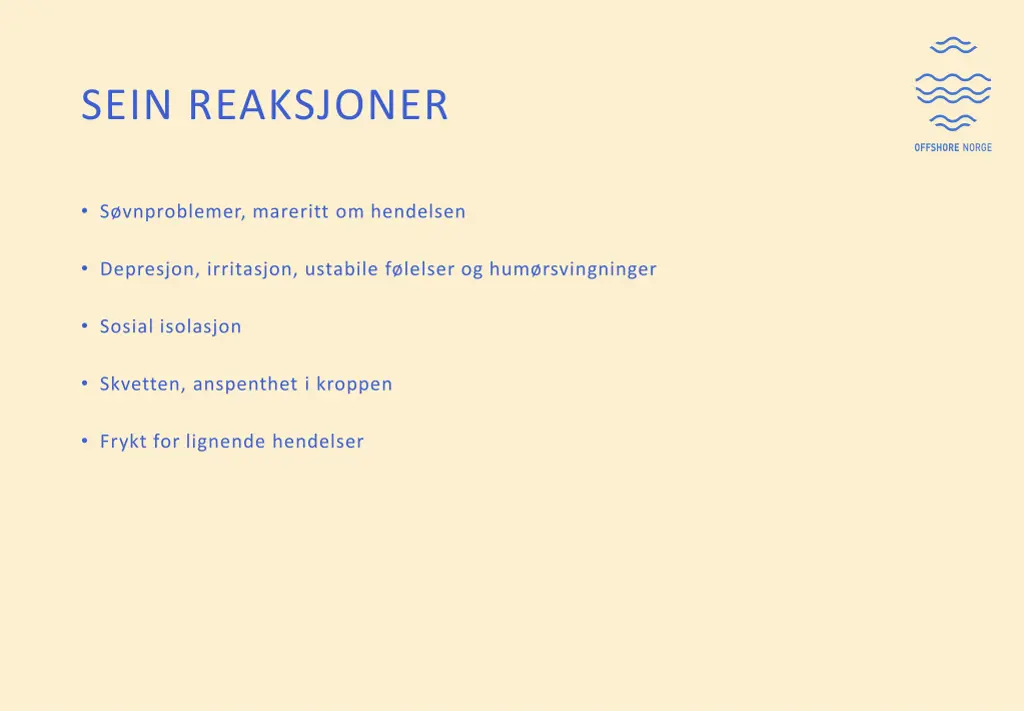 sein reaksjoner