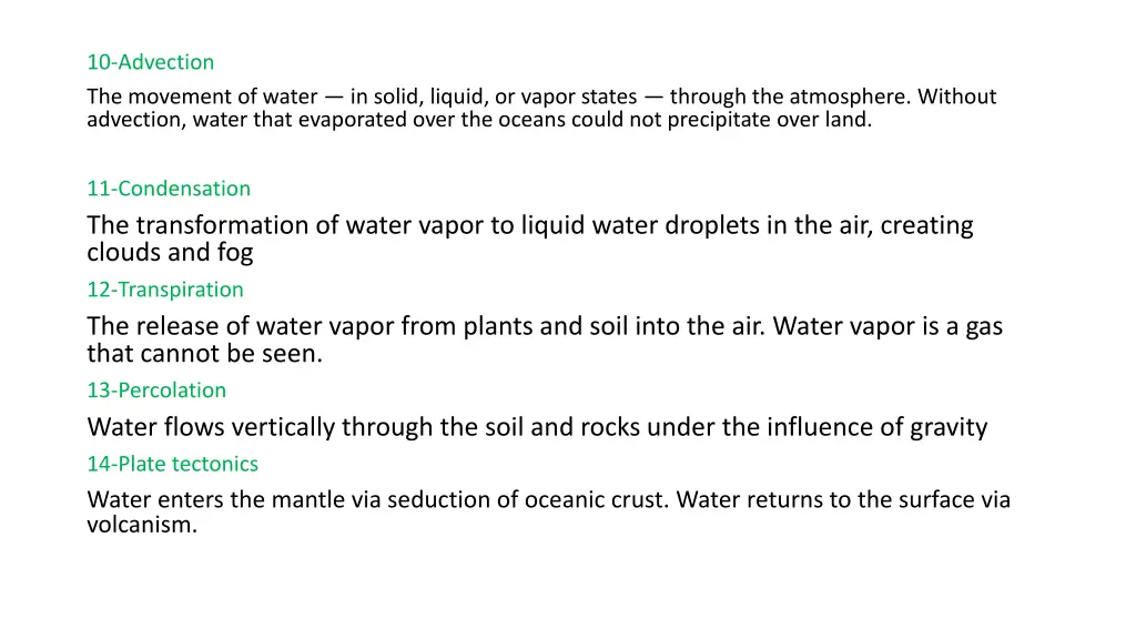 10 advection the movement of water in solid