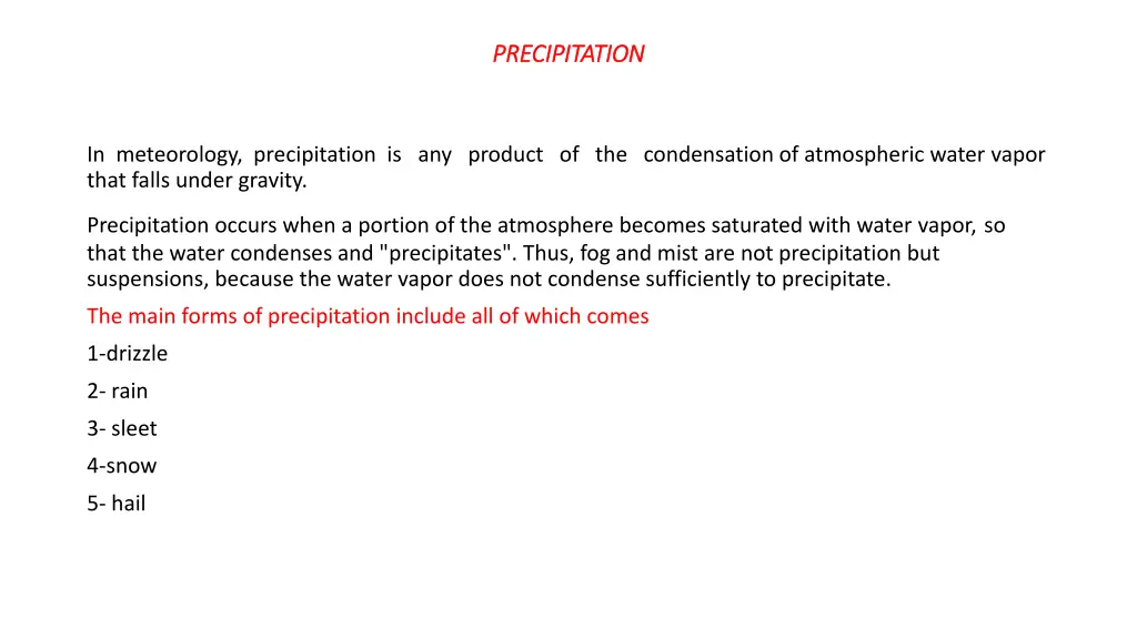 precipitation precipitation