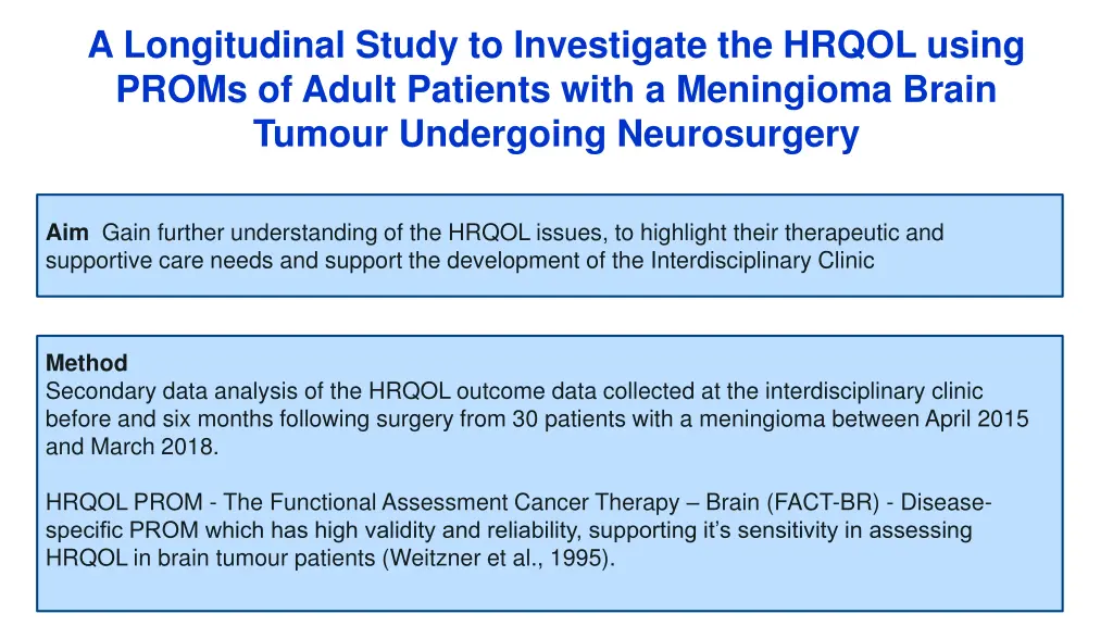 a longitudinal study to investigate the hrqol