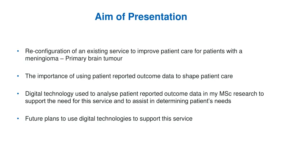aim of presentation