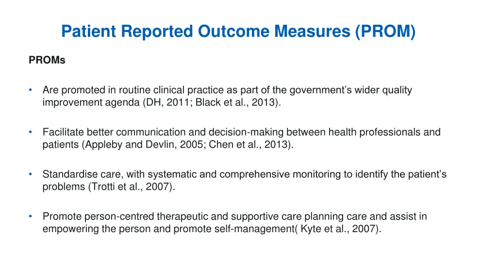 patient reported outcome measures prom