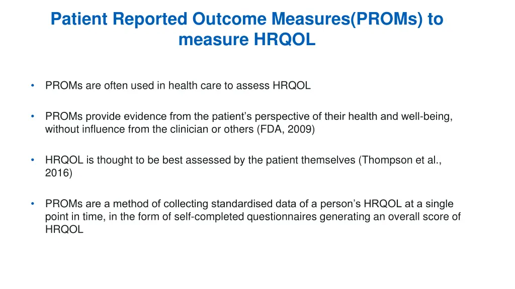 patient reported outcome measures proms