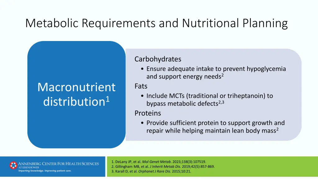 metabolic requirements and nutritional planning 1