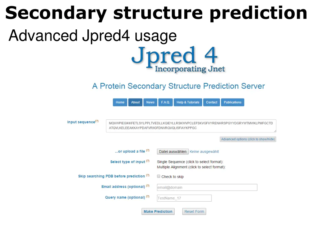 secondary structure prediction advanced jpred4