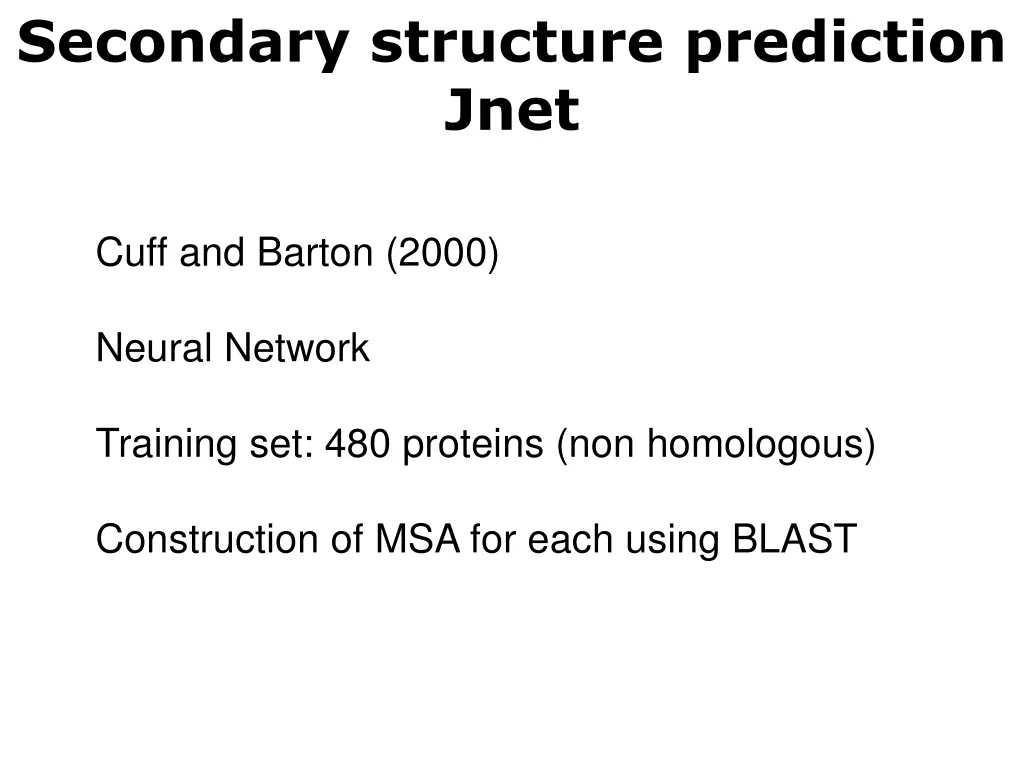 secondary structure prediction jnet