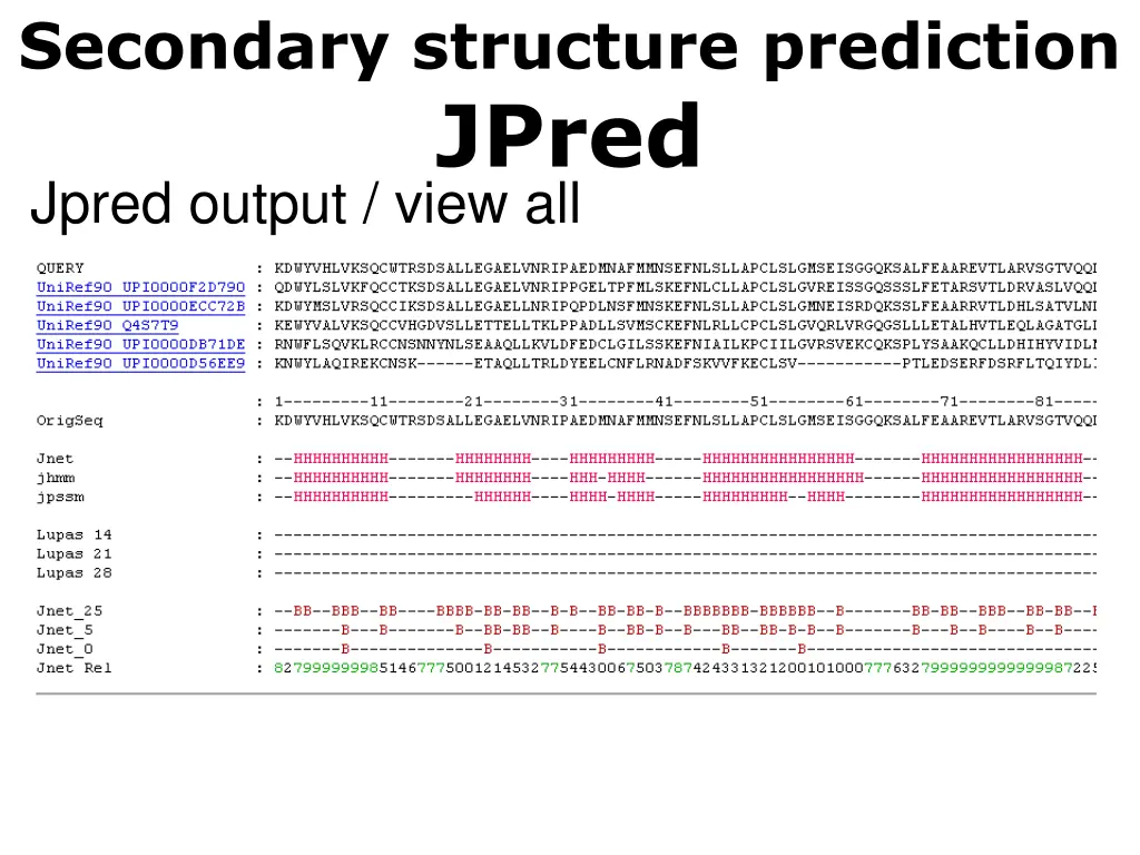 secondary structure prediction jpred 3