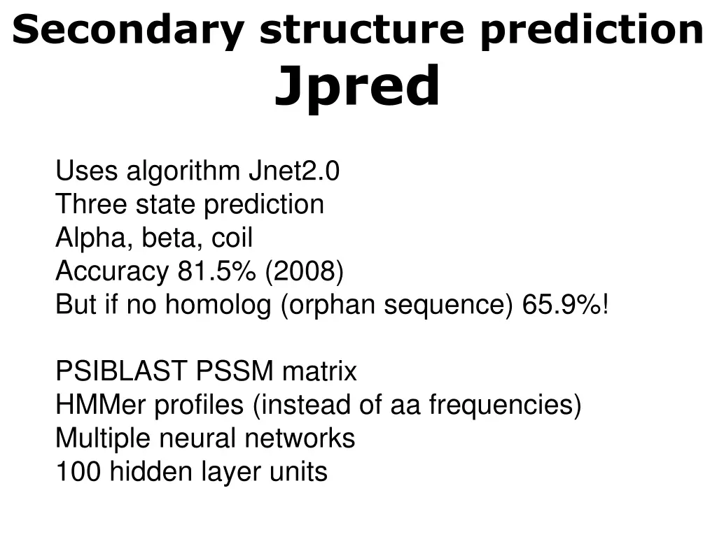 secondary structure prediction jpred