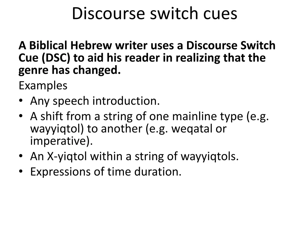 discourse switch cues 1