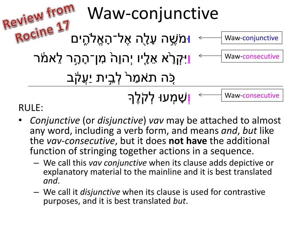 waw conjunctive