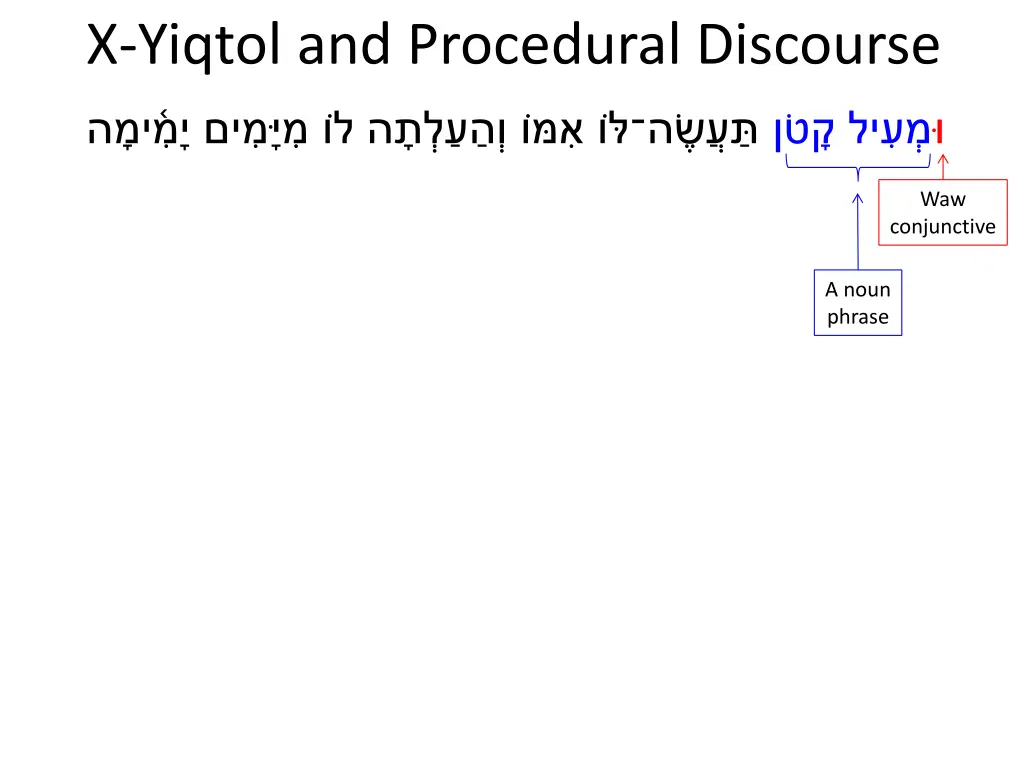 x yiqtol and procedural discourse 1