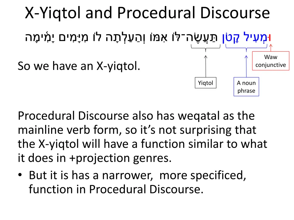 x yiqtol and procedural discourse 5