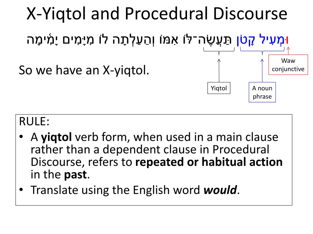 x yiqtol and procedural discourse 7