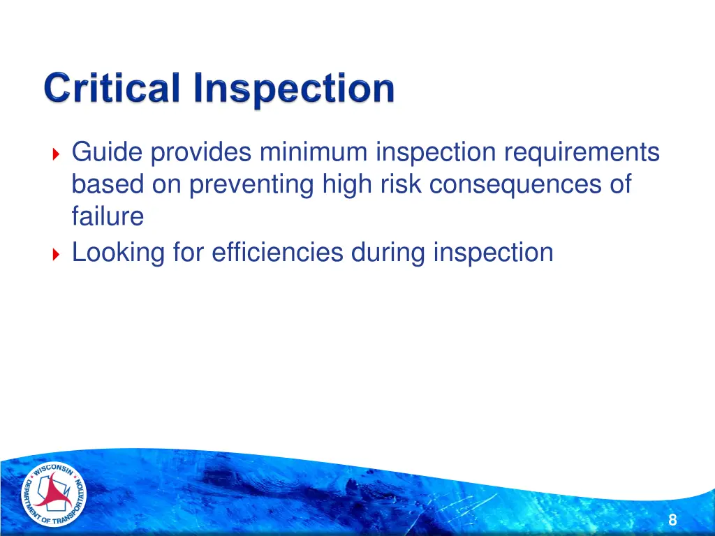 guide provides minimum inspection requirements