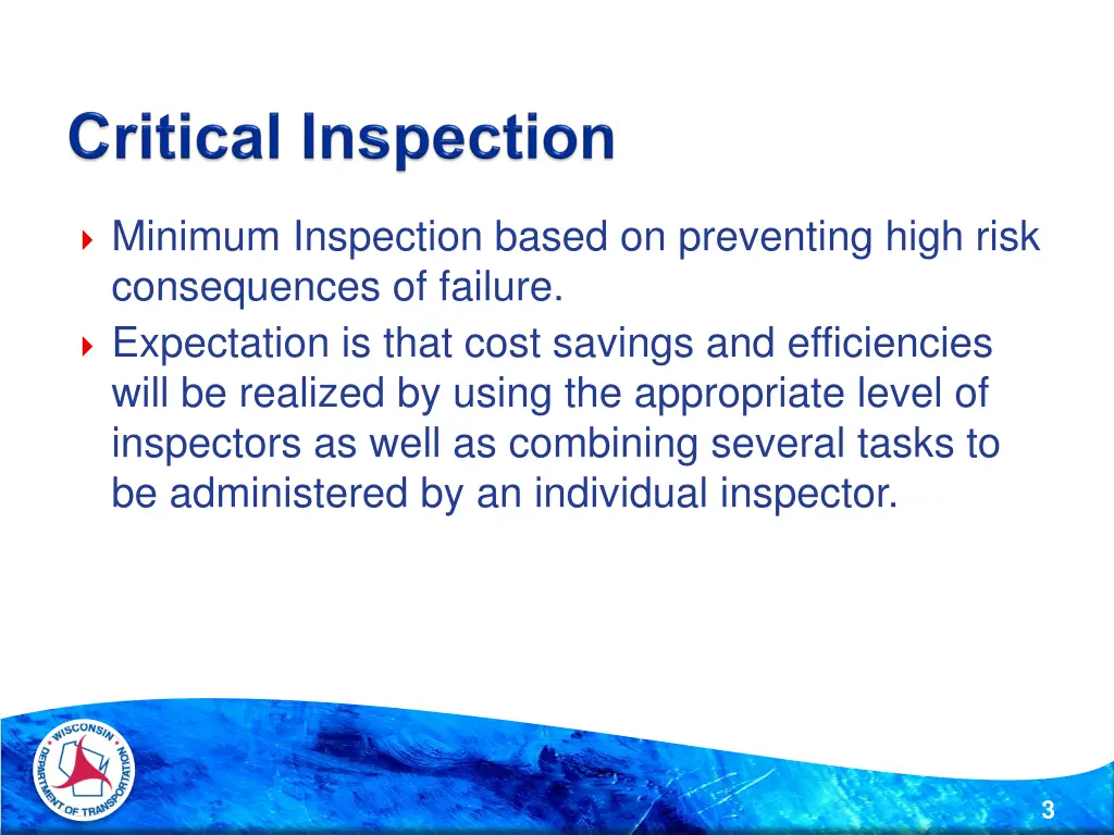 minimum inspection based on preventing high risk