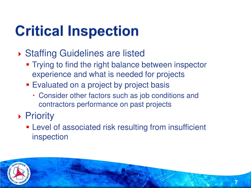 staffing guidelines are listed trying to find