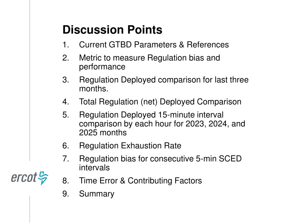 discussion points 1 current gtbd parameters