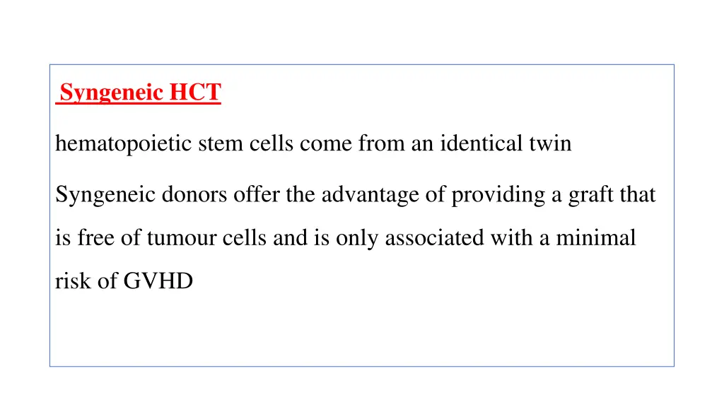 syngeneic hct